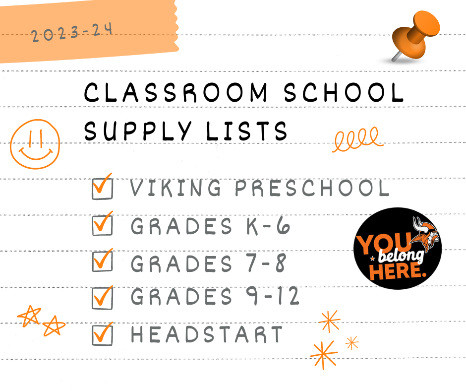 school supply lists for Pre-K-12